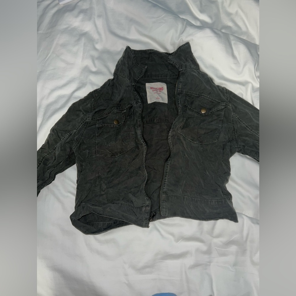 Target Green Srunchy Bomber Jacket- Cropped- SMALL